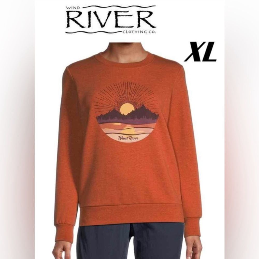 Wind River, Women's Graphic Crewneck Sweatshirt-Medium Red Heather. Size:XL. NWT